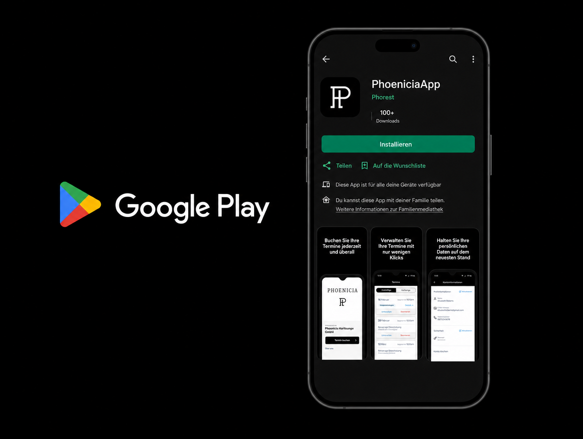 Originalansicht der PhoeniciaApp bei Google Play
